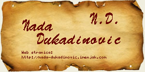 Nada Dukadinović vizit kartica
